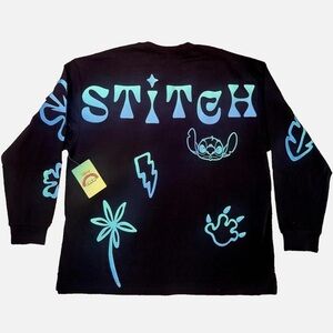 Black Stitch Graphic Long Sleeve Shirt